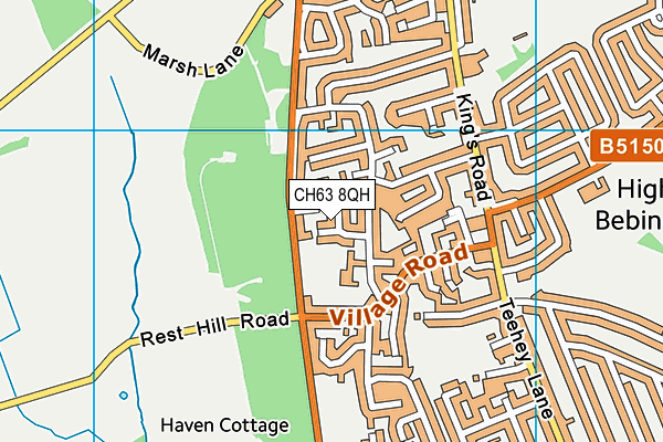 CH63 8QH map - OS VectorMap District (Ordnance Survey)
