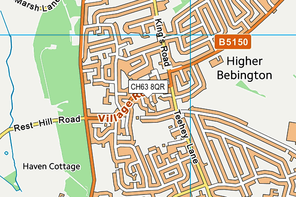 CH63 8QR map - OS VectorMap District (Ordnance Survey)
