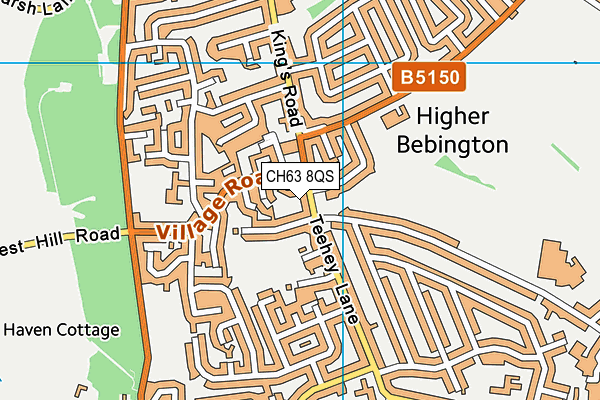 CH63 8QS map - OS VectorMap District (Ordnance Survey)