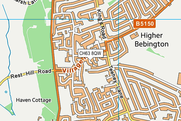 CH63 8QW map - OS VectorMap District (Ordnance Survey)
