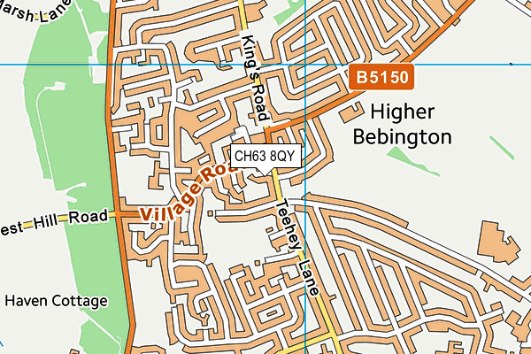 CH63 8QY map - OS VectorMap District (Ordnance Survey)