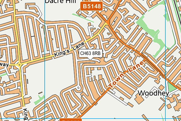 CH63 8RB map - OS VectorMap District (Ordnance Survey)