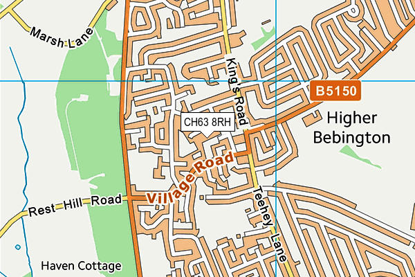 CH63 8RH map - OS VectorMap District (Ordnance Survey)