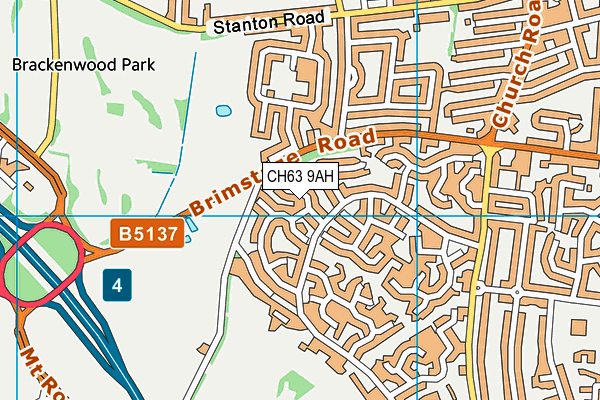 CH63 9AH map - OS VectorMap District (Ordnance Survey)