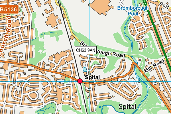 CH63 9AN map - OS VectorMap District (Ordnance Survey)