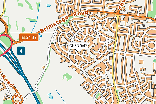 CH63 9AP map - OS VectorMap District (Ordnance Survey)