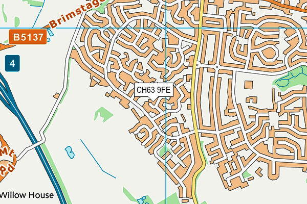 CH63 9FE map - OS VectorMap District (Ordnance Survey)