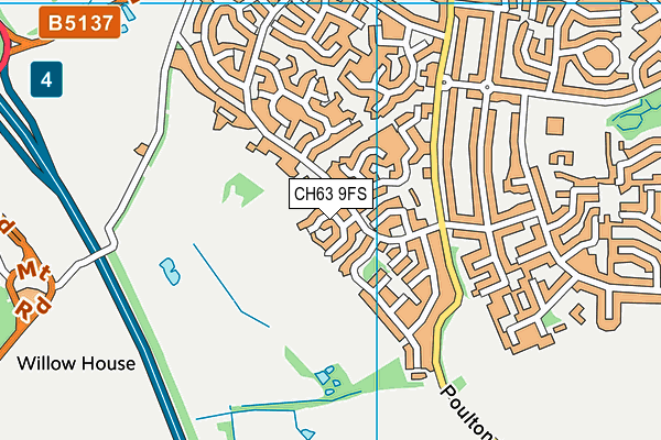 CH63 9FS map - OS VectorMap District (Ordnance Survey)