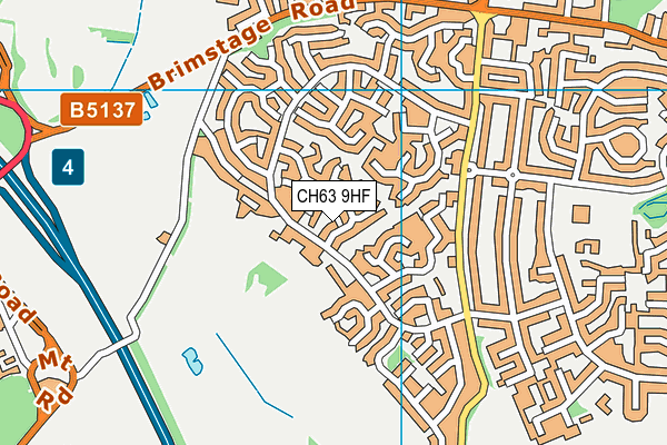 CH63 9HF map - OS VectorMap District (Ordnance Survey)