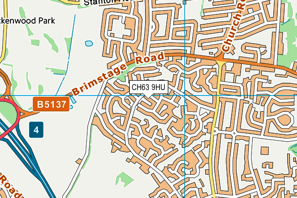 CH63 9HU map - OS VectorMap District (Ordnance Survey)