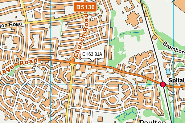 CH63 9JA map - OS VectorMap District (Ordnance Survey)
