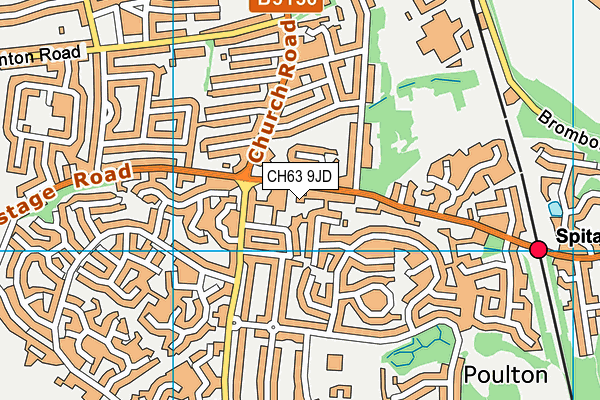 CH63 9JD map - OS VectorMap District (Ordnance Survey)