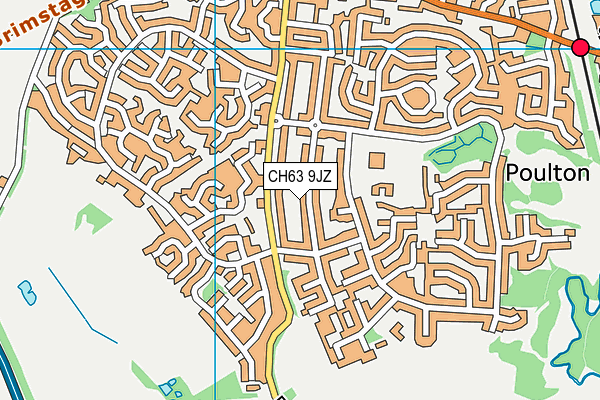 CH63 9JZ map - OS VectorMap District (Ordnance Survey)