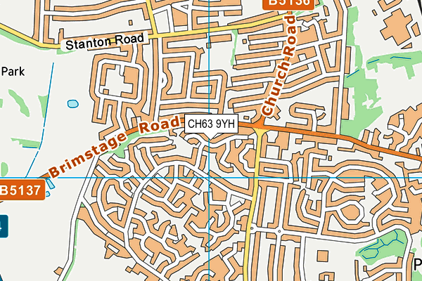 CH63 9YH map - OS VectorMap District (Ordnance Survey)