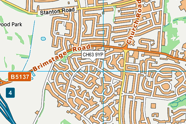 CH63 9YP map - OS VectorMap District (Ordnance Survey)