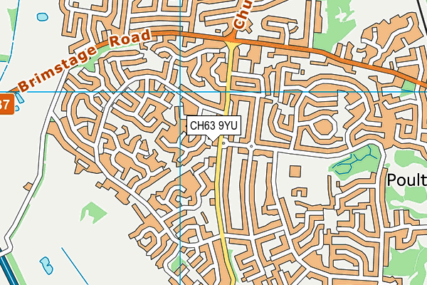 CH63 9YU map - OS VectorMap District (Ordnance Survey)