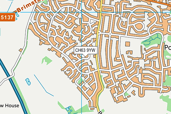 CH63 9YW map - OS VectorMap District (Ordnance Survey)