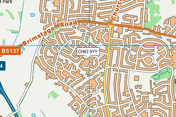 CH63 9YY map - OS VectorMap District (Ordnance Survey)