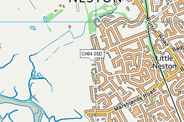 CH64 0SD map - OS VectorMap District (Ordnance Survey)