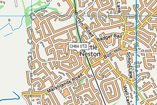 CH64 0TD map - OS VectorMap District (Ordnance Survey)