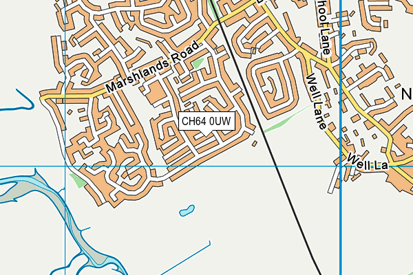 CH64 0UW map - OS VectorMap District (Ordnance Survey)