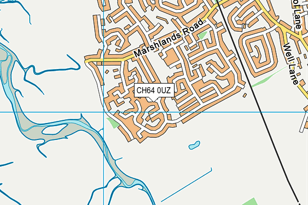 CH64 0UZ map - OS VectorMap District (Ordnance Survey)