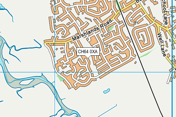 CH64 0XA map - OS VectorMap District (Ordnance Survey)