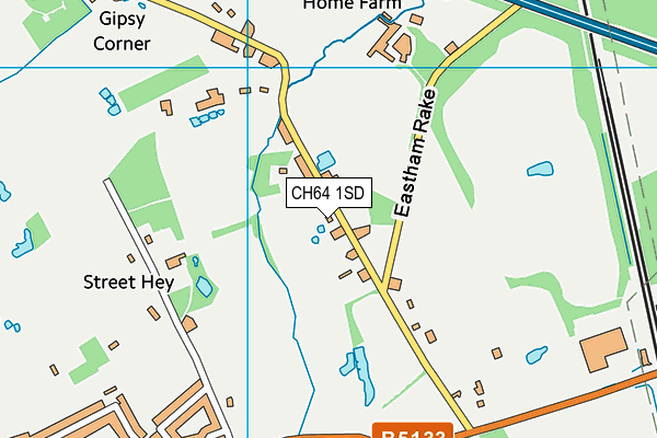 CH64 1SD map - OS VectorMap District (Ordnance Survey)