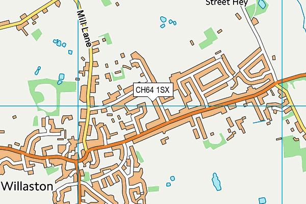 CH64 1SX map - OS VectorMap District (Ordnance Survey)