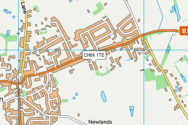 CH64 1TE map - OS VectorMap District (Ordnance Survey)