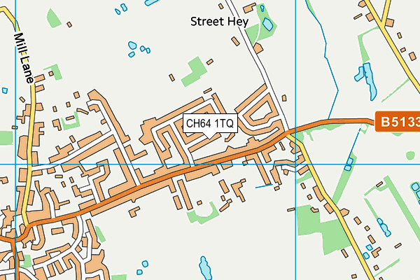 CH64 1TQ map - OS VectorMap District (Ordnance Survey)