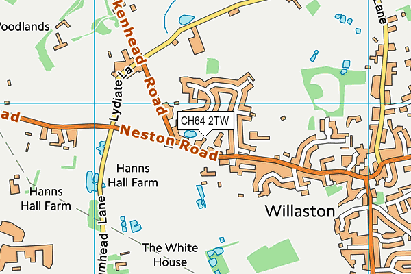 CH64 2TW map - OS VectorMap District (Ordnance Survey)