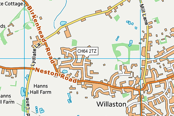 CH64 2TZ map - OS VectorMap District (Ordnance Survey)