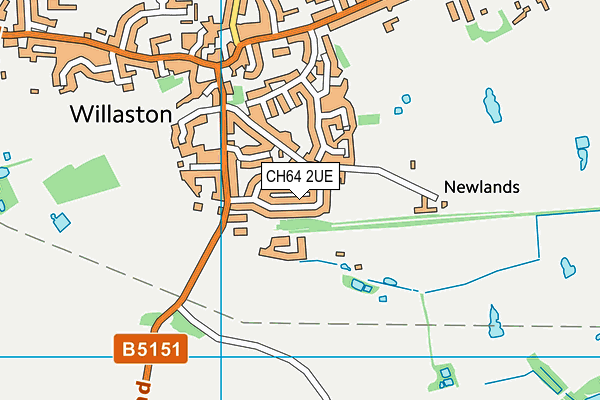 CH64 2UE map - OS VectorMap District (Ordnance Survey)