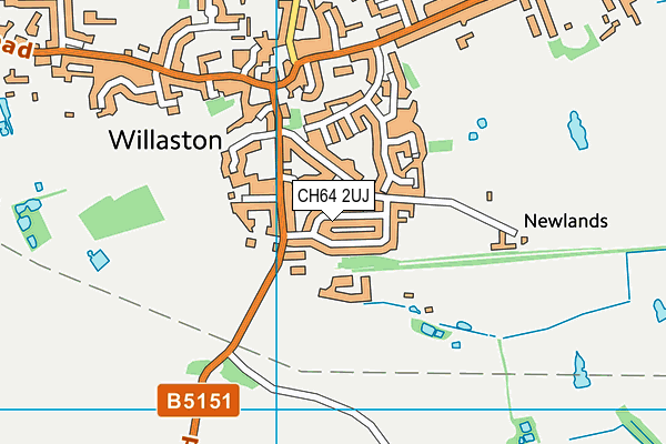 CH64 2UJ map - OS VectorMap District (Ordnance Survey)