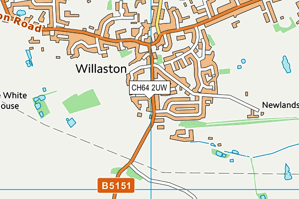 CH64 2UW map - OS VectorMap District (Ordnance Survey)