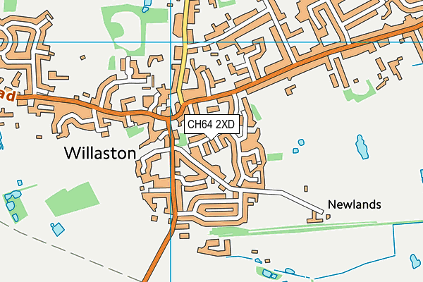 CH64 2XD map - OS VectorMap District (Ordnance Survey)