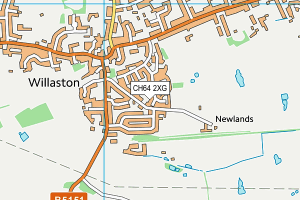 CH64 2XG map - OS VectorMap District (Ordnance Survey)