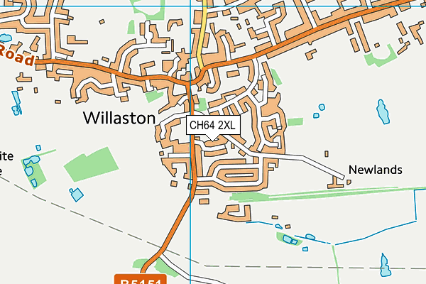 CH64 2XL map - OS VectorMap District (Ordnance Survey)