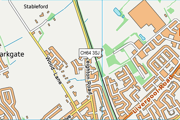 CH64 3SJ map - OS VectorMap District (Ordnance Survey)