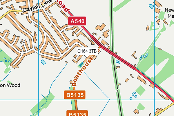 CH64 3TB map - OS VectorMap District (Ordnance Survey)