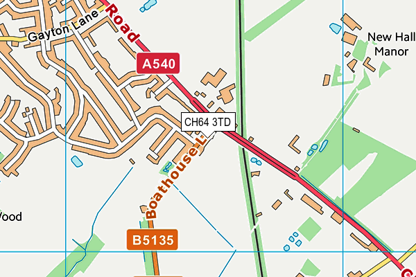 CH64 3TD map - OS VectorMap District (Ordnance Survey)