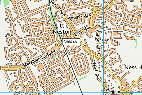 CH64 4AJ map - OS VectorMap District (Ordnance Survey)