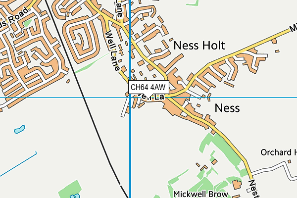 CH64 4AW map - OS VectorMap District (Ordnance Survey)