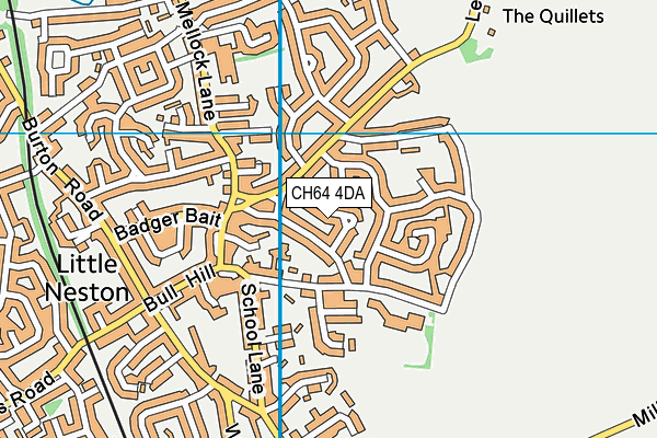 CH64 4DA map - OS VectorMap District (Ordnance Survey)