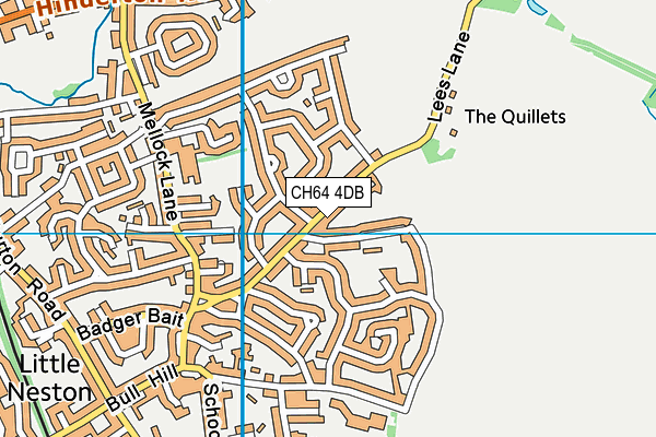 CH64 4DB map - OS VectorMap District (Ordnance Survey)