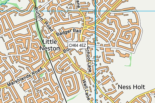 CH64 4EZ map - OS VectorMap District (Ordnance Survey)