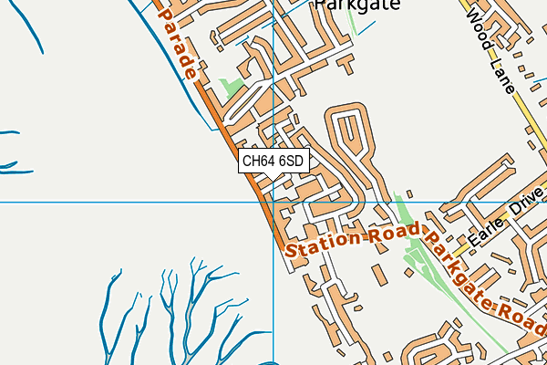 CH64 6SD map - OS VectorMap District (Ordnance Survey)