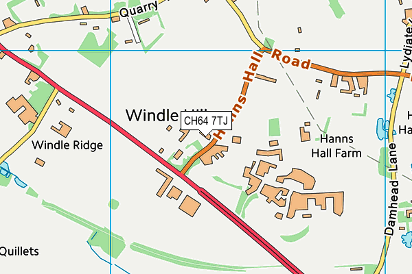 CH64 7TJ map - OS VectorMap District (Ordnance Survey)