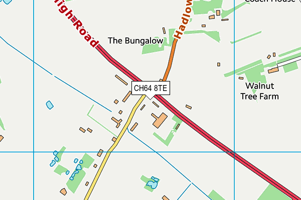 CH64 8TE map - OS VectorMap District (Ordnance Survey)